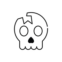 Cracked Skull vector icon