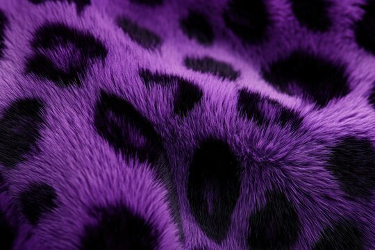 Close-up view of a purple leopard print texture perfect for fashion and decor projects