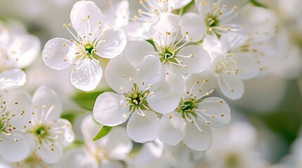 Obraz premium Stunning White Blossom Flowers in Bright Natural Light