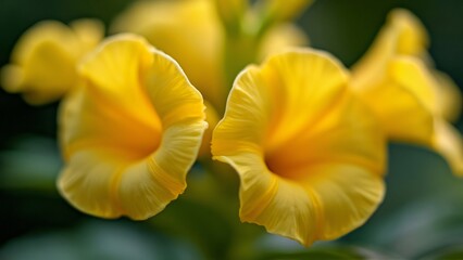 Closeup Vibrant Yellow Flowers Petals Macro Photography