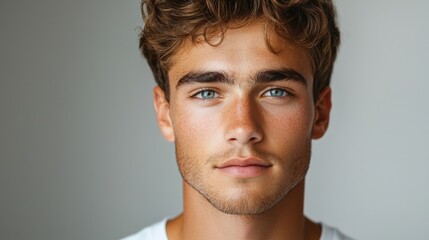 Fototapeta premium Close-Up Portrait of a Young Man