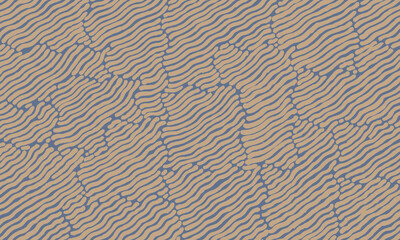 Crafted hand drawn brush line abstract noodle and wave pattern, Japanese inspired wood carving, engraving, sculpting texture background, minimal doodle graphic for textile, carpet, backdrop