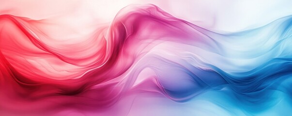 Obraz premium Background vibrant blend of swirling pink, red, and blue hues in an abstract fluid art composition, perfect for dynamic backfrop and creative backgrounds
