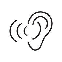 ear icon line vector design is listening in trendy style