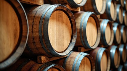 Rustic Wine Barrel Storage in a Cellar
