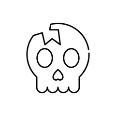Cracked Skull vector icon
