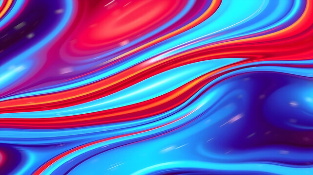 Abstract wavy psychedelic wave background wallpaper banner hd iridescent fluid art marbling paint texture colorful marble bright futuristic foil style  pink cover holographic blue red rainbow colors