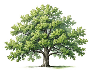 Obraz premium Lush Green Tree Illustration with Transparent Background