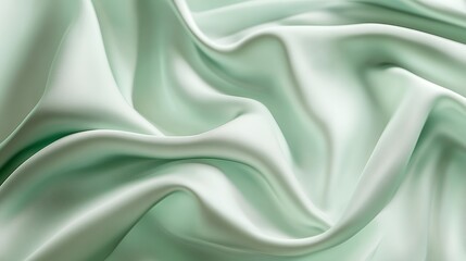 Obraz premium Draped pale green silk fabric showing elegant folds