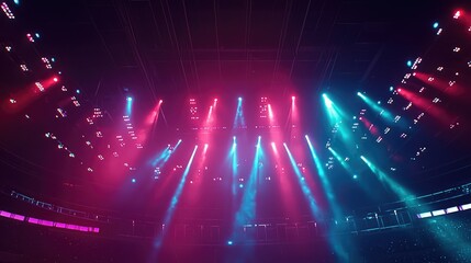 Spectacular Concert Lights Illuminate Stadium with Colorful Effects