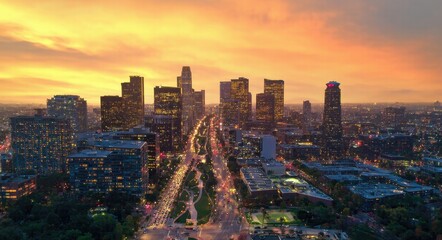 Fototapeta premium Cityscape at Sunset.