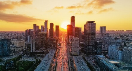 Cityscape at Sunset.