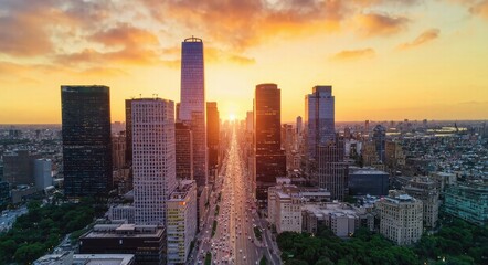 Fototapeta premium Cityscape at Sunset.