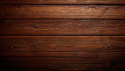 Obraz premium Dark brown wooden planks are wet with water drops, creating a textured background ideal for product photography or rustic design projects 
