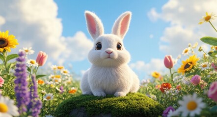 Rabbits on the Beautiful Flower Island.