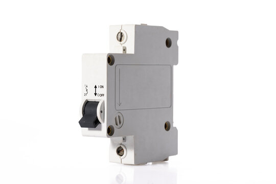 Modern Electrical Circuit Breaker Isolated on White Background