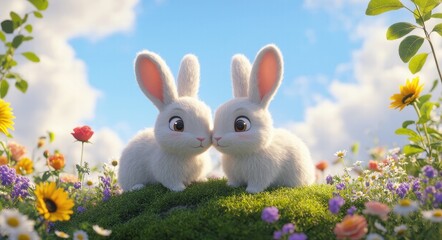 My Bunnies on the Green Island: Peace in Nature.