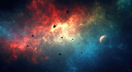 Obraz premium Colorful Nebula in Outer Space.