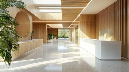 Modern Interior with Natural Wood Accents and Abundant Light Space