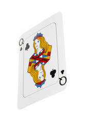 Poker game. One playing card isolated on white