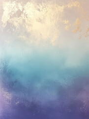 Fototapeta premium Lavender and aqua gradient with beige and turquoise accents. Granular noise spray and pale metallic shimmer.