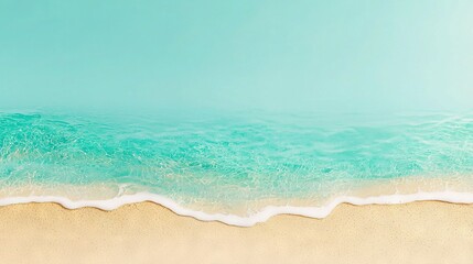  A stunning image captures waves crashing onto the shore as they retreat back into the ocean, with a clear blue sky overhead