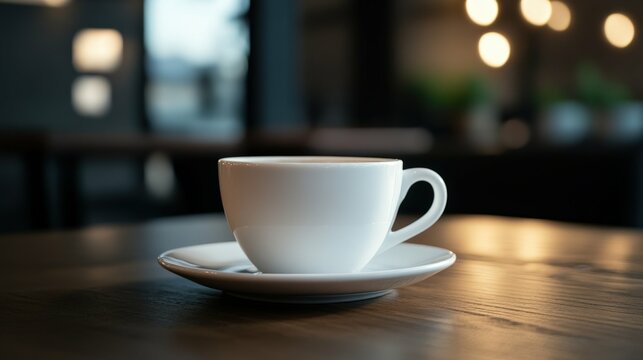 Realistic coffee cup mockup with customizable design, clean isolated background and sharp details, professional minimalistic presentation,