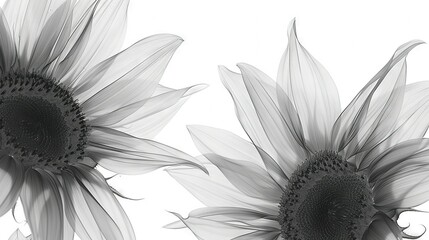   Photo of two sunflowers, one in the foreground, the other in the background