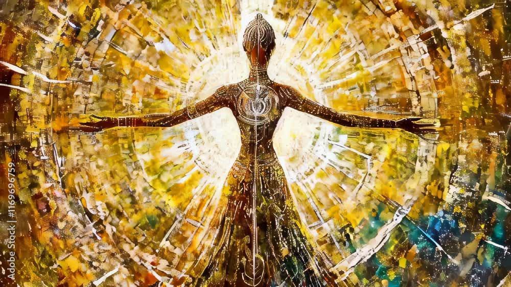 Poster embracing the light a journey of transformation and enlightenment