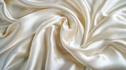 Fototapeta premium Soft, white silk gently drapes against a deep backdrop, embodying pure luxury and timeless elegance for any setting.