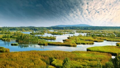 Sustainable Swamp Landscape Showcasing Wetland Ecosystem Benefits