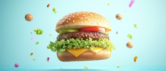 Whimsical Retro Hamburger