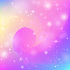 Fototapeta premium Girl Pattern. Princess Gradient. Purple Fairy Invitation. Holographic Cosmic Effect. Pink Mystical Hologram. Blue Magical Background. Unicorn Glitter. Dream Princess Gradient.