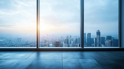 Fototapeta premium View from a skyscraper edge looking down at the city, symbolizing fear of heights, clean and modern perspective