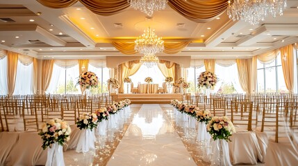 Elegant Wedding Ceremony Venue Decorated Beautifully