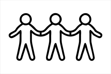 Silhouettes of people holding hands in unity.