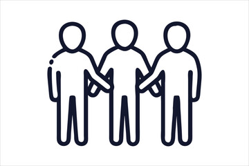 Silhouettes of people holding hands in unity.