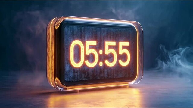 Alarm clock countdown with explosion effect, time concept