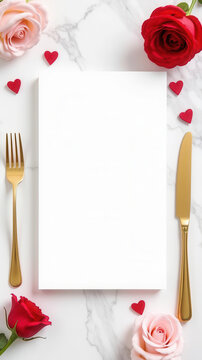 Beautiful romantic menu card