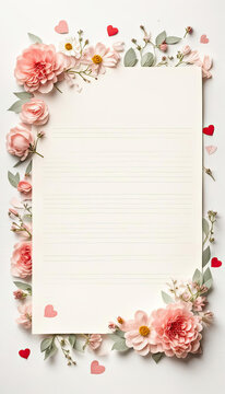 Beautiful flower background letter or menu for mothers day, valentine or anniversy