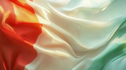 Photorealistic flag of the UAE waving in the wind, sharp details with bright natural lighting, clean and minimalistic background,