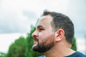 Obraz premium Man Daydreaming On A Natural Landscape