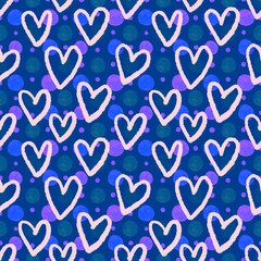 Valentine hearts seamless 14 February love pattern for wrapping paper
