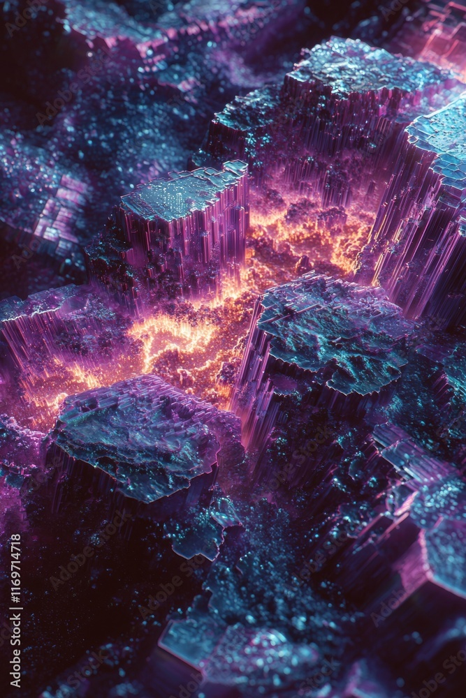 Canvas Prints abstract geometric crystal structure art
