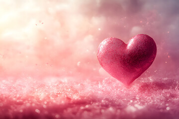 Obraz premium Glittering Red Hearts Glowing