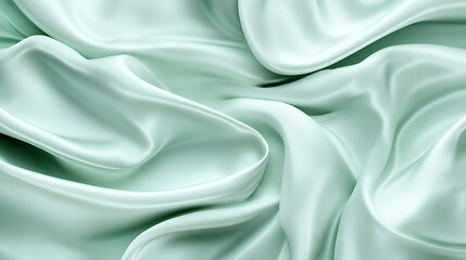Obraz premium Soft Draped Mint Green Silk Fabric Texture