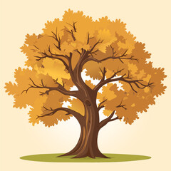 Majestic Autumn Tree with Golden Leaves 2