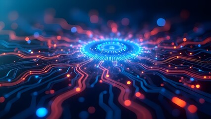 A dynamic visualization of data streams flowing through a digital interface