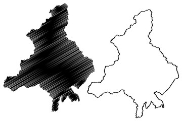 Verbano-Cusio-Ossola province (Italy, Italian Republic, Piedmont region) map vector illustration, scribble sketch Province of Verbano Cusio Ossola map