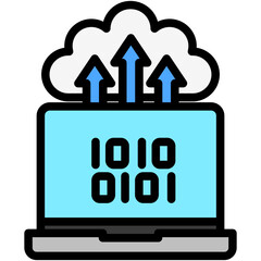 Cloud Hub lineal flat color icon, use for UI, UX, app and web development, digital or print. for digital industry, education, technology.